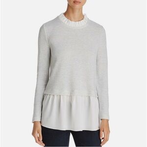 Beach Lunch Lounge Women’s Woven Top - Light Grey & White, Size Small